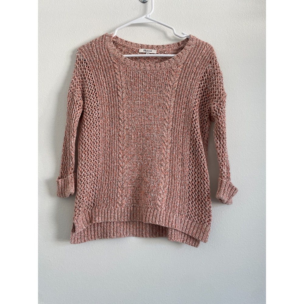 Madewell Sweater Women XXS Multicolor Open Knit‎ High Low Casual Minimalist